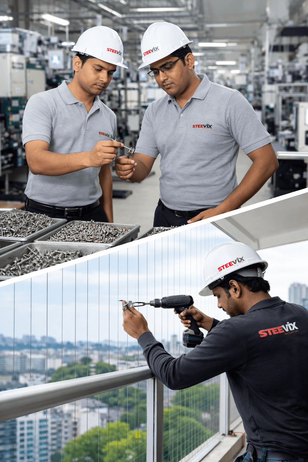 Steevix invisible grill installation and fastener manufacturing unit in Gujarat